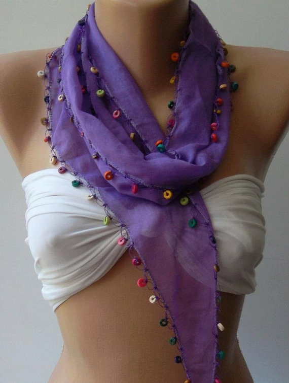 Elegant Scarf  Cotton Scarf  Lilac  Sale Scarf