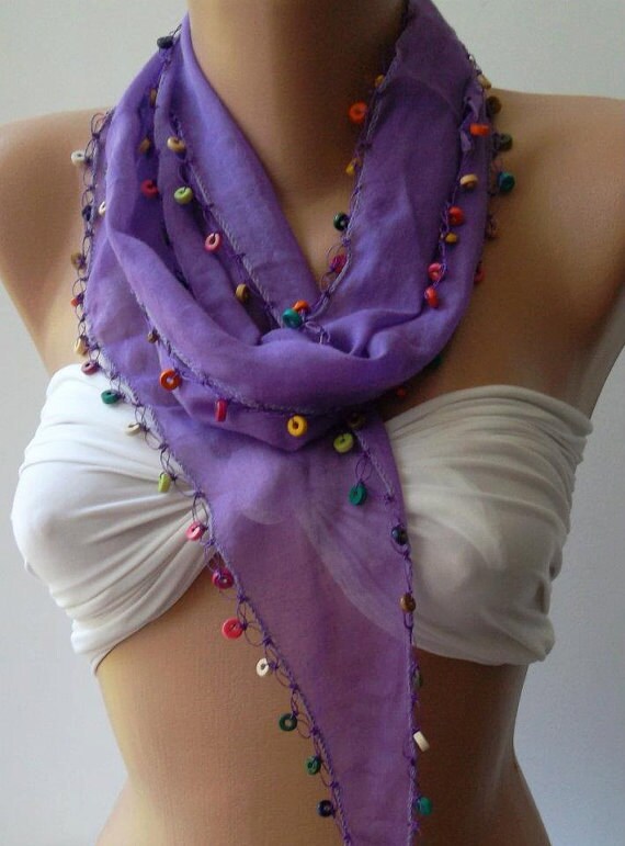 Elegant Scarf  Cotton Scarf  Lilac  Sale Scarf