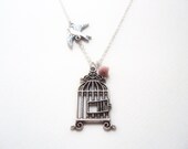 Free Bird Necklace, Silver - Sparrow - Simple Everyday Jewelry