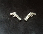 Revolver Gun earrings, charms