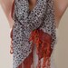 Brown - Silk/Chiffon Scarf with Pink Trim Edge