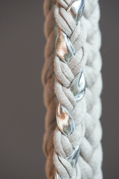 Fabric yarn necklace loop braided