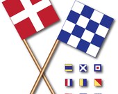 Nautical Table Flags - Printable PDF - 6 Flag Designs