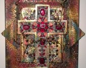 THE GARDEN 2011 Cross assemblage found objects acrylic painted canvas/wood faux metal branches
