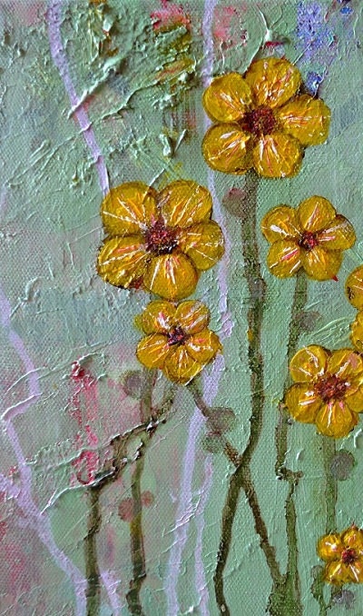 Daisy Flower Painting, Small Acrylic Floral Art