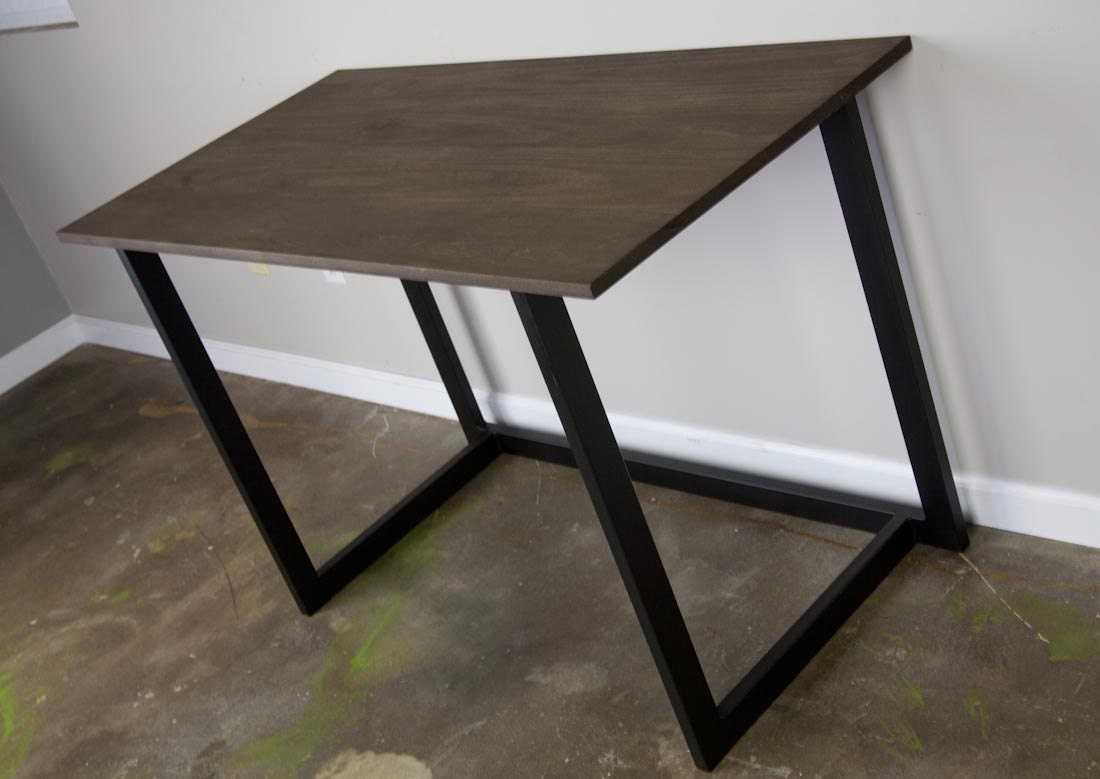 Urban/Modern desk w/wood top (reclaimed avail.). Minimalist design. Many sizes avail. Industrial. Simple. Great for loft.