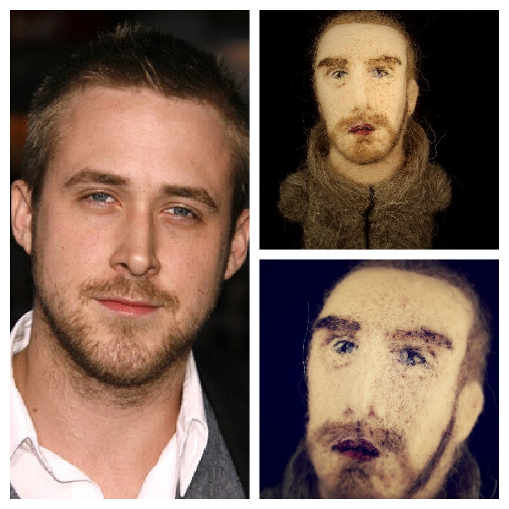 Hey Girl, OOAK soft sculpture Ryan Gosling mini bust