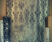 Large Handmade Screen Print on fabric 121cm x 76cm- Symmetrical Lizard's Eye Animal Skin Print