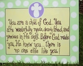 Precious in His Sight, Child of God, 11x14 Nursery Wall Art, Bible Verse Canvas Painting, Baby gift, Baptism, Dedication, Christening gift