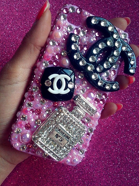 Sale--FREE US shipping--Chanel Inspired Perfume Swarovski IPhone 4/4S case