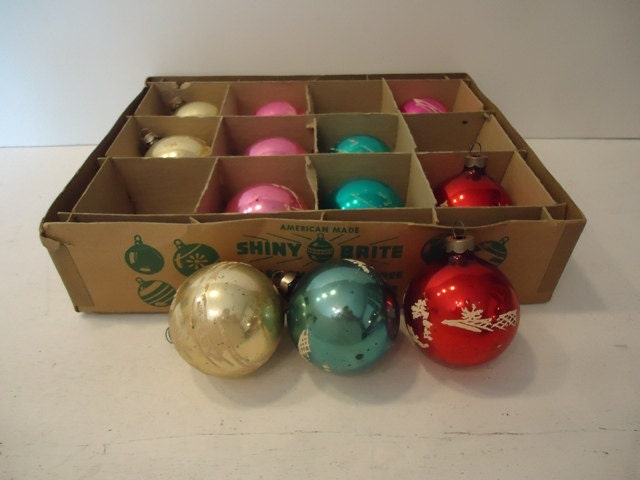 Vintage Christmas Ornaments, Shiny Brite Glass Tree Ornaments