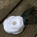 Bridal Hair Accessory - White Satin Flower Hair Clip - Crystal Clear Rhinestone - Peacock Feather Flower - Birdcage Veil Netting
