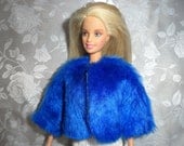 Barbie doll Fashion doll Royal Blue faux fur shrug jacket