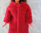 Holiday red Barbie doll fashion doll coat faux fur