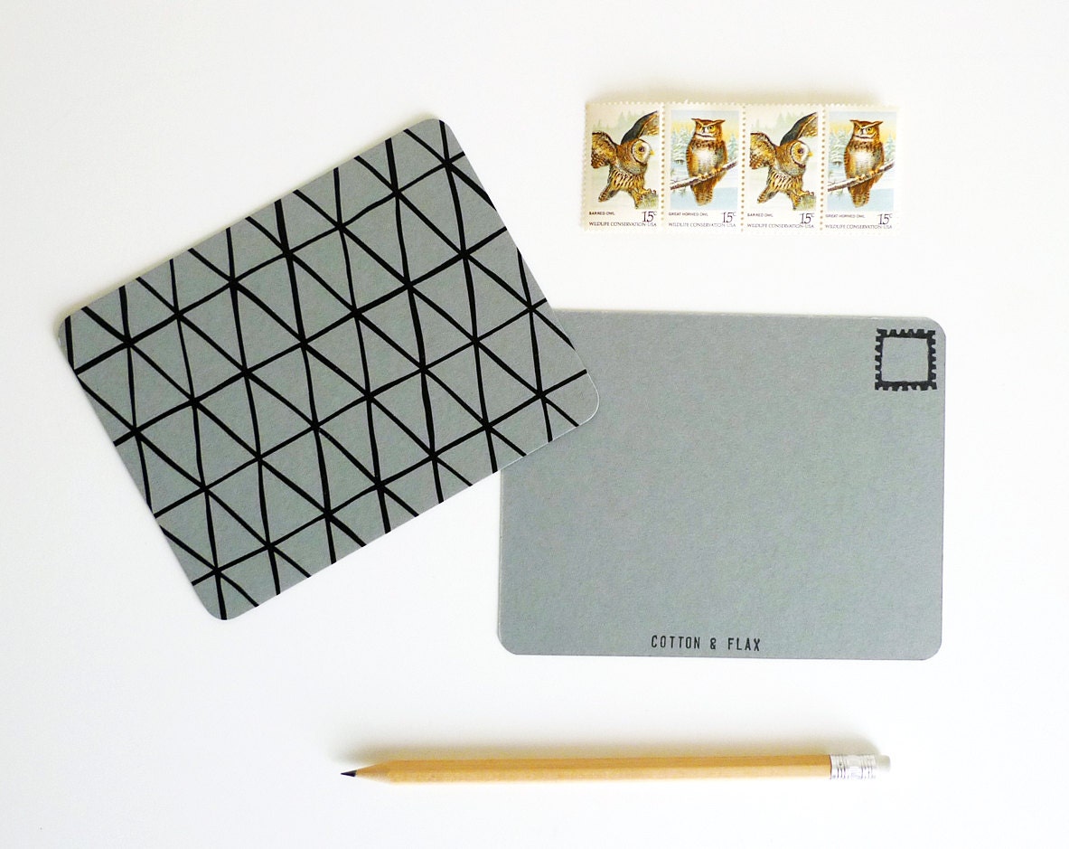 Grey Triangle Postcards - Set of 4