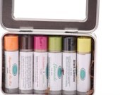 Lip Balm Gift Tin filled with 6 balms of your choice. Natural Lip balms. Stocking Stuffers.