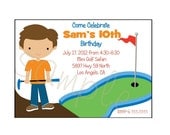 Boys Mini GOLF - Putt Putt Golf - Printable Party Invitations- PERSONALIZED - Birthday