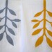 Special Listing For V.C. Cotton Flour Sack Hand Printed Tea Towel in our Leaf Design in Gray and Mustard size 28 by 28