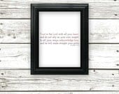 Proverbs 3:5-6 Printable Scripture Wall Art-- Trust in the LORD with all your heart, and do not rely on your own insight...