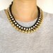 Modern Statement Necklace -Black, Grey-Shipping with tracking
