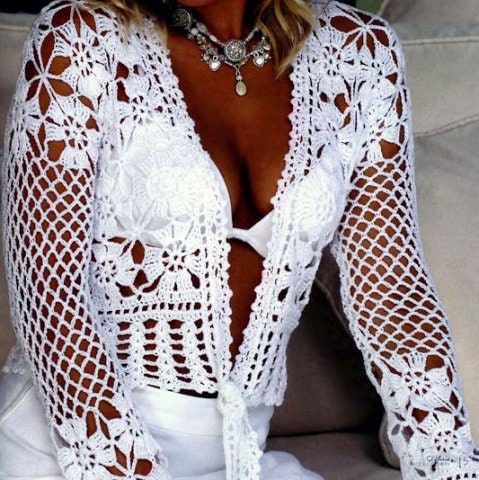 Pattern only - a crochet spring/summer/fall top jacket/ cardigan
