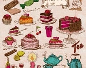 INSTANT DOWNLOAD Vintage Doodle Cake Elements Commercial Use ClipArt scrapbook, frame, lable, invitation cards cpA382-Buy 1 Get 1 FREE