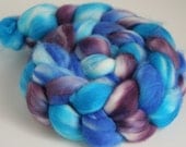 Handpainted Superwash Merino Wool Fiber for Spinning 4.25 oz "Come On Back To Me"