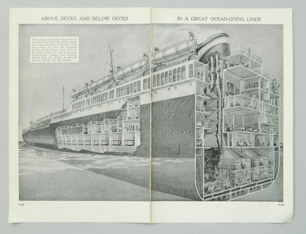 Oceanliner Cutaway Ship Design Diagram By DustyDiggerLise On Etsy