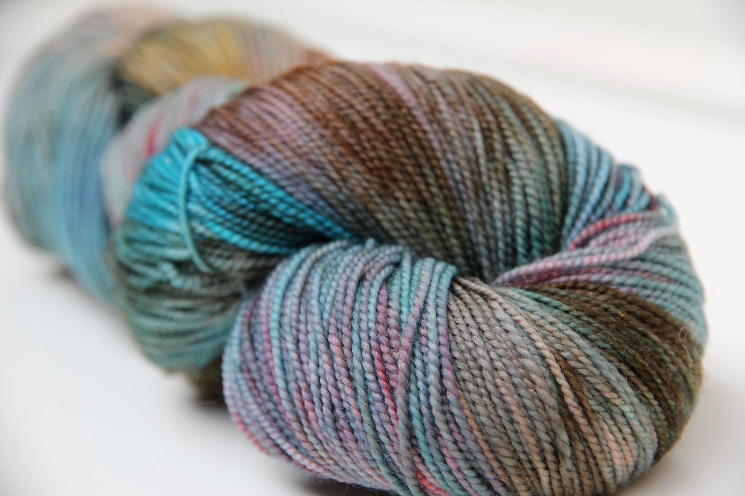 Timey Wimey - Brrrains 100% Merino Glazed Variegated Sock Yarn