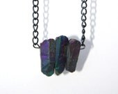 Rainbow Titanium Quartz Chakra Opening Necklace - Raw Titanium Aura Quartz Crystal Necklace for Opening and Energizing Your Chakras
