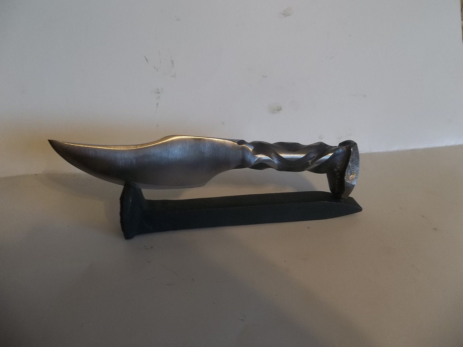 Handforged Railroad Spike Knife , camping , hunting, survival knife
