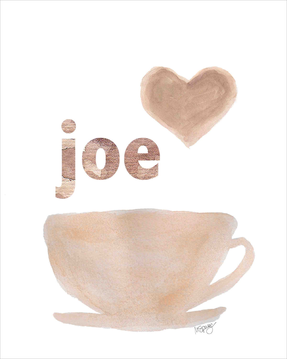 Coffee Art Print 8x10 from Original Watercolor Paintings Kitchen Cafe Cappuccino Caffeine French Country Cafe Bistro Latte Coffee Barista
