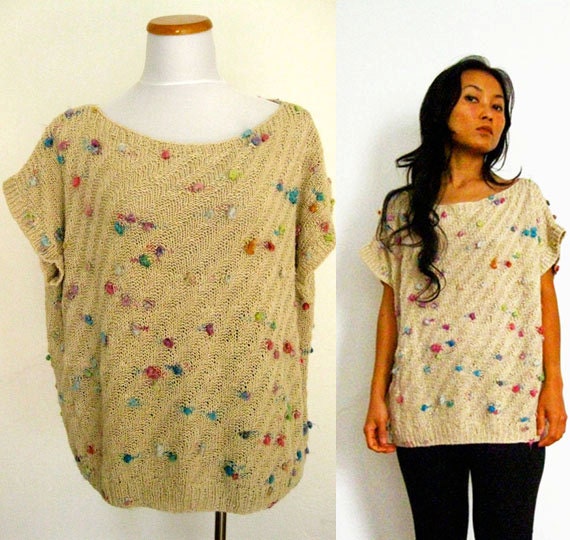 Vintage Bubble Knit Blouse S / M / L by mylostlovevintage on Etsy