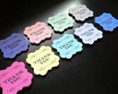 Flourish Square Pastel Thank You Tags Set of 15