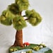 Waldorf inspired needle felted playscape: Tree, river, stones, mushrooms.Made  to Order