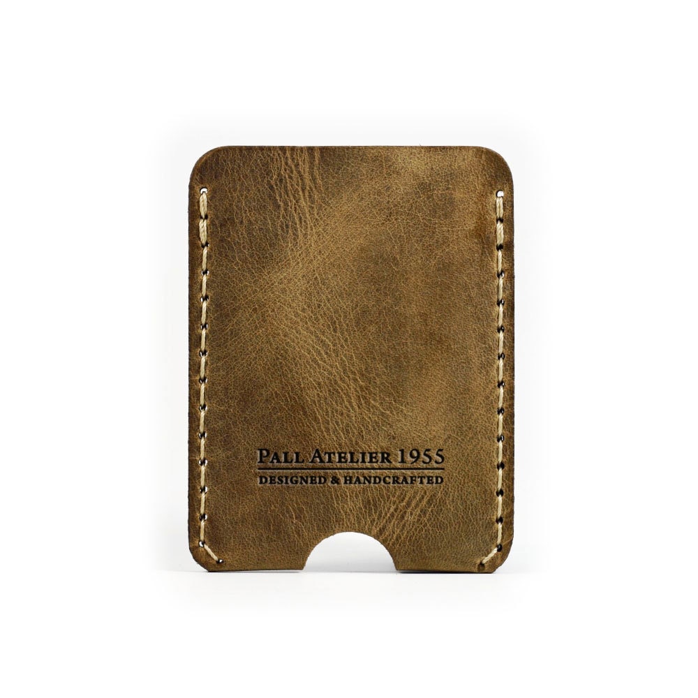 Credit card holder card wallet leather wallet minimal wallet in brown tan