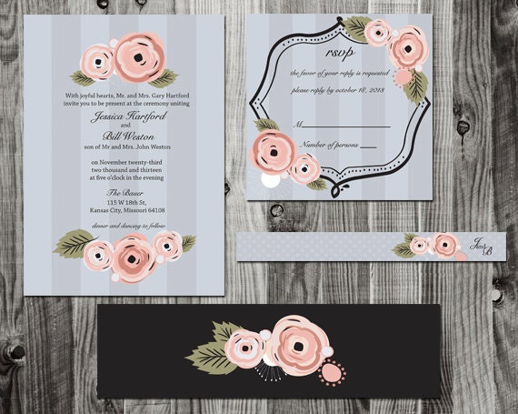 The "Elle" Wedding Invitation Suite - SAMPLE