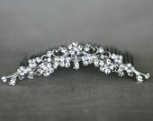 Tiara bridal headpiece - Swarovski pearl and rhinestone hair comb, wedding accessory, crystal hair comb, bridal hair piece
