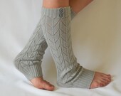 Gray leg warmers with button chunky leg warmers girly leg warmers boot socks yoga socks birthday gifts accessory woemn's fashion