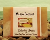 Mango Coconut handmade natural soap with moisturizing Macadamia Nut Oil