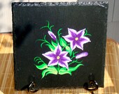 Hand Painted Trivet Spoon Rest With Flowers