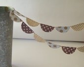 Scalloped garland blown red beige yellow dots, home decor- kids room decor - nursery decoration