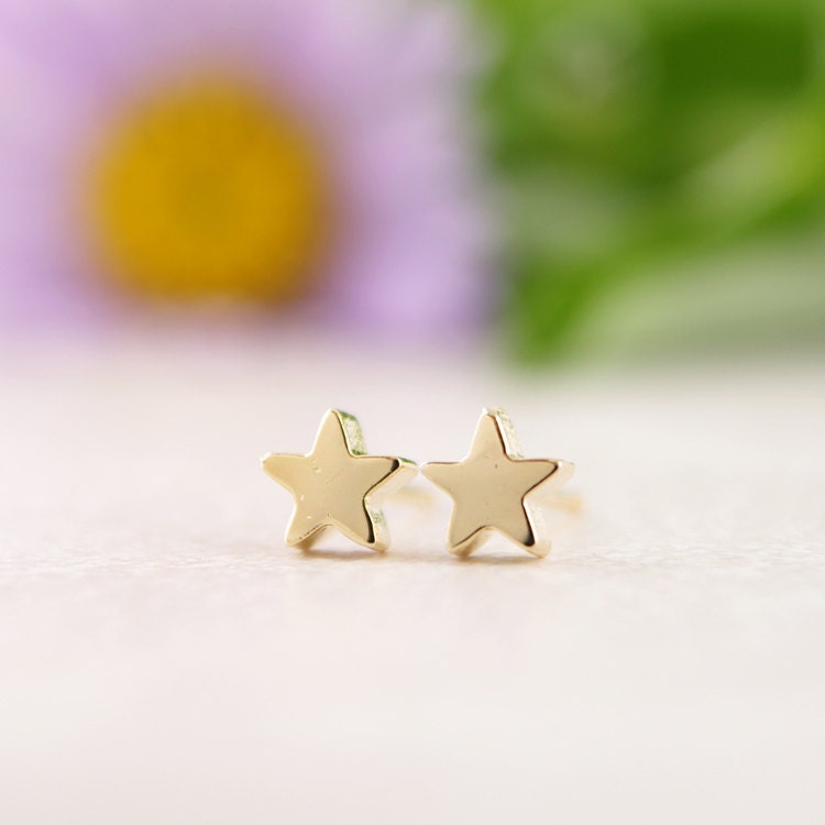 Gold/ Silver Little Star Sterling Silver stud Earrings