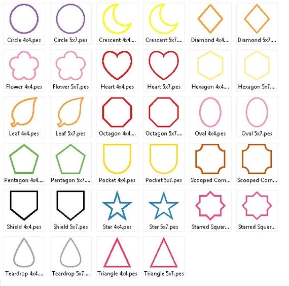 INSTANT DOWNLOAD 17 Basic Applique Shapes by InitialHereApplique