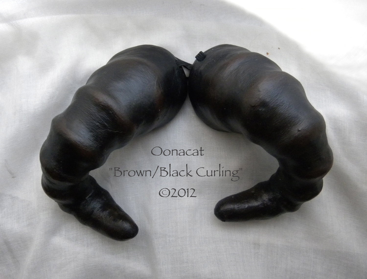 Petite Black/Brown Curling Ram Horns - Costume - Made to Order