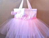 Personalized Tutu Bag Pink, Blue, Green or Purple.  Name Embroidered for Free.  Dance bag.  Overnight bag.  Toy bag.  Barbie bag.