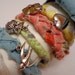 Pastel Girly Bracelet Braided Charm Bracelet Stack with Bows