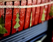 Felt Garland - Tree felt garland - Primitive Home Decorations - Handmade  - Holiday - Christmas garland