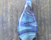 Sparkly Blue Waves Lampworked Boro Glass Handmade Pendant