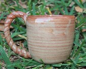 Twisted Handle Mug, Nutmeg Tan Cone 6 Glaze 2